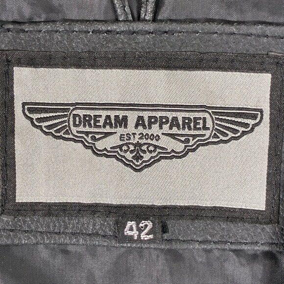 Men's Black Leather Biker Vest sz 42 Dream Apparel - Picture 4 of 8